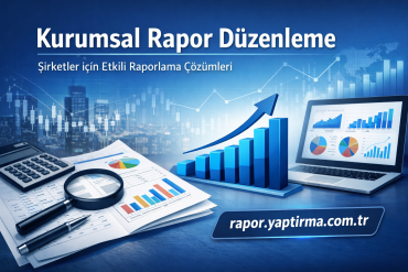 Kurumsal Rapor Düzenleme başlıklı mavi tonlarda raporlama çözümleri bannerı