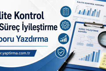 Kalite Kontrol ve Süreç İyileştirme Raporu Yazdırma - Rapor Yaptırma Merkezi Turkish banner advertising Kalite Kontrol ve Süreç İyileştirme Raporu Yazdırma with charts, clipboard and magnifying glass